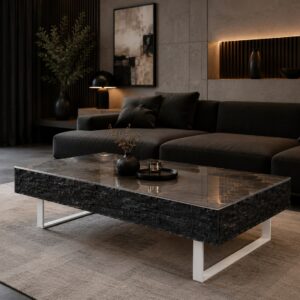 Dizajnový konferenčný stolík LUX Black Gold 120 – LUXSTOL