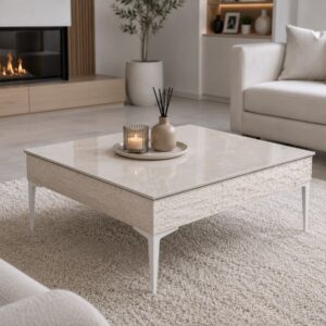 Dizajnový konferenčný stolík LUX White Premium 120 – LUXSTOL